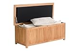 CLP Auflagenbox Odessa aus Teakholz I Gartentruhe für Kissen und Auflagen I In verschiedenen Größen erhältlich, Farbe:Teak, Größe:160 cm