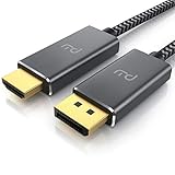 4K 3m Displayport 1.4 zu HDMI Kabel - HDTV Kabel Standard 2.0 – UHD 3840 x 2160 @ 60 Hz - 3-Fach Schirmung – Knickschutz - Metallstecker – Audio und Video Adapterkabel für Beamer Laptop Monitor