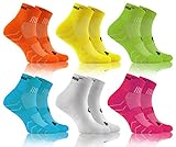 Sesto Senso Baumwolle Sportsocken Damen Herren Bunte Sport Socken 3-6 Paar Gelb Grün Türkis Weiß Rosa 35-38 6 Pack Orange