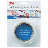 3M DICHT38 Hochleistungs Dichtband (Abdichtband, Dichtungsband, Klebeband wasserdicht, Klebeband zum Abdichten und Versiegeln) 38 mm x 1,5 m x0,9 mm, weiß und transluzent, (1-er Pack)