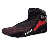 FOX-FIGHT Kampfsport Schuhe Ringer Schuhe athletik Fitnesschuhe Bodybuilding (42, schwarz/rot)