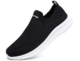 IYVW A19 Unisex Sportschuhe Laufschuhe Turnschuhe Atmungsaktiv Sneakers Air Sport Casual Shoes Herren Damen Schwarz Weiß 43 EU