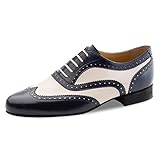 Nueva Epoca - Herren Tango/Salsa Tanzschuhe Lima - Leder Blau/Creme [UK 9,5]