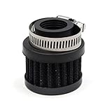 sourcing map Schwarz 25mm Einlass Dmr. Auto Fahrzeug Luft Filter Reiniger Verstellbare Klemme DE