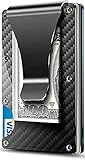 Kartenetui Kreditkartenetui Kreditkarten etuis Carbon - WeeDee Slim Wallet Geldbörse Herren mit RFID-Schutz Portmonee Portemonnaie Geldbeutel Geldklammer Männer Minimalistisch (Schwarz/Carbon)