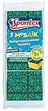Spontex Reinigungsschwamm Mosaik, Scheuerschwamm mit Anti-Fussel-Technologie und praktischer Griffleiste, Farbe nicht frei wählbar, 3er Pack