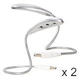 Ganzoo 2er Set USB LED-Lampe, Notebook-Leseleuchte mit 3X LED´s und USB-Anschluss, Tastaturlampe für Laptop mit flexiblem Schwanenhals - Marke