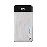 Xlayer Powerbank X-Charger 10.000mAh, Zusatzakku Externer Akku für Smartphone und Tablet, inklusive LED Anzeige, Silber