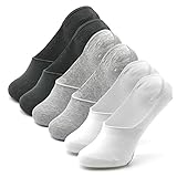 Piarini 6 Paar Invisible Socks Unsichtbare Füßlinge Sneakersocken grau schwarz weiß, 39-42