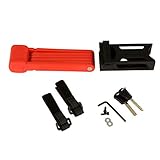 FISCHER Faltschloss inkl Halterung und 2 Sicherheitsschlüssel | rot 85 cm