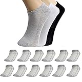 Stylevia Sneaker Socken Herren Damen Sportsocken Schwarz Weiß Grau Kurzsocken Sportsocken Baumwollesocken 10 Paar (Grau)