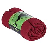 GRIP2 Yoga Towel, Yoga-Handtuch mit Antirutsch-Noppen, rutschfest, Mikrofaser-Yogatuch, sehr gut für Hot Yoga (wein-rot), Yogamattenauflage, antibakteriell