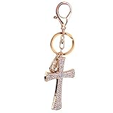 Kristall Teardrop & Cross Charm Anhaenger Schluesselanhaenger Ketten Schluesselanhaenger