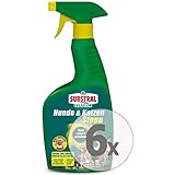 Substral-Celaflor Hunde & Katzen Stopp Fernhaltemittel Spray Sparpaket, 6 x 500 ml + Zeckenzange mit Lupe