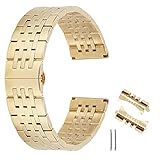 AUTULET Herren Edelstahl Uhrenarmband Gold 18mm