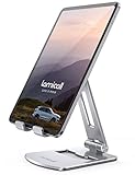 Lamicall Tablet Ständer, Verstellbare Tablet Halterung - Faltbarer Halter, Stand Dock für 2020 iPad Pro 9.7, 10.5, 12.9, iPad Air Mini 2 3 4, Switch, Tab, iPhone, und Tablet mit 4.7-13 Zoll - Silber