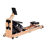 Reehut Faltbares Rudergerät für Zuhause, Wasser Rudergerät Waterrower mit Bluetooth, Kostenloser App und LCD - Bildschirm, Holz Klappbares Rudergerät mit 18L Wassertank Rowing Machine