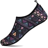 SAGUARO Badeschuhe Wasserschuhe Neoprenschuhe Damen Herren Schwimmschuhe Frauen Strandschuhe Surfschuhe Aquaschuhe Barfuß Schuhe, Violett 36/37