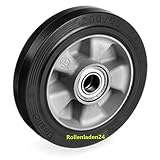 Gummi Lenkrad Hubwagen 200 mm Bohrung 25 mit Kugellager (200-25-47)