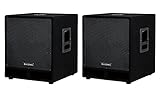 McGrey PAS-115 15' passives DJ PA Subwoofer Paar (Bass Box, 2 Stück, 300/600/1200 Watt RMS/Musikleistung/Peak, Bassreflex-Kanäle, 15' Woofer, SPK-Anschlüsse) schwarz