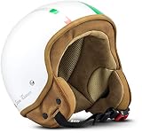 SOXON® SP-301 „Italy“ · Jet-Helm · Motorrad-Helm Roller-Helm Scooter-Helm Moped Mofa-Helm Chopper Retro Vespa Vintage Pilot Biker Helmet Brille Visier · ECE 22.05 Schnellverschluss Tasche L (59-60cm)