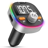 Criacr [Aktualisierte Version] Bluetooth FM Transmitter, Bluetooth 5.0 Auto Radio Transmitter mit PD3.0 Schnellladung, 3 USB Ladegerät, Freisprecheinrichtung, Unterstützt 64GB TF-Karte & USB-Stick