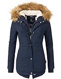 Marikoo Damen Mantel Wintermantel Winterparka Akira Blau Gr. S