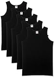 Fruit of the Loom Herren Regular Fit Unterhemd 5-Pack Athletic Mens, Schwarz (Black), Medium