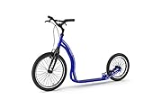 Yedoo Rodstr Tretroller - bis 150 kg, Kickscooter mit Luftreifen 20/16 - Big Wheel Roller Scooter für Erwachsene aus Aluminiumlegierung mit verstellbaren Lenker, Dogscooter, Gewicht 7,4 kg (Blue)