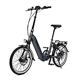 AsVIVA E-Bike B13 Stadtfalter 20 Zoll, Faltrad (17,5Ah Samsung Cell Akku), Klapprad, 7 Gang Shimano Kettenschaltung, Bafang Heckmotor, Scheibenbremsen, grau