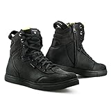 SHIMA Rebel WP, Wasserdichte Motorradschuhe Urban Herren Motorradstiefel Stadt Sneakers Schwarz (41-46, Schwarz), Größe 43