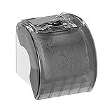 Relaxdays Toilettenpapierhalter mit Ablage & Abdeckung, Kunststoff Klopapierhalter HxBxT: 15 x 13,5 x 15 cm, grau/weiß