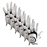FINGER TEN Golfhandschuh Herren Linke Hand Rechte 6 Stück（Not Paar） Allwetter Leder Cabretta Griff Golf Handschuh Links Rechts Hand Weicher Komfort Passform Größe S M ML L XL（L Links）