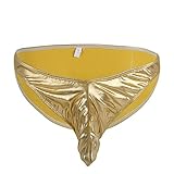 Kaerm Herren Elefanten String Männer Wetlook Glitzer Ouvert Slips Low Rise Bikini Boxershorts Mit Penis Loch Erotik Reizwäsche Gr. M-XL Gold L