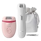 Philips BRP531/00 Epilierer-Set Satinelle Essential Compact Epilierer mit Opti-Light für größere Körperpartien, Mini-Epilierer für empfindliche Stellen und Pinzette für Feine Korrekturen