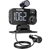 VicTsing Bluetooth FM Transmitter mit LED Display, QC3.0& Musik Stereo Bluetooth Adapter Auto, KFZ MP3 Player Kit mit Geräuschunterdrückungsmikrofon, Unterstützungs TF Karte, Siri Google