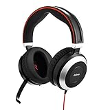 Jabra Evolve 80 MS Stereo Over-Ear Headset - Microsoft Teams zertifizierte Kopfhörer mit aktivem Noise-Cancelling - USB-A Kabel und 3,5 mm Klinke - schwarz