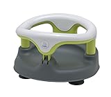 Rotho Babydesign Badesitz, Mit aufklappbarem Ring inkl. Kindersicherung, 7-16 Monate, Bis max. 13kg, BPA-frei, 35x31,3x22cm, Grau/Weiß/Apple Green