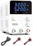 Labornetzgerät, Eventek 0-32V 0-5,2A DC Regelbar Netzgerät Stabilisiert Digitalanzeige Labornetzteil Netzteil Strommessgeräte (305DF)