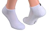 6 Paar Damen Herren Sport-Sneaker kurze Socken mit Marke Cocain Frotteesohle Baumwolle mit Elasthan, weiß Gr. 35/38