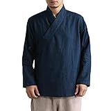 Allthemen Herren Kimono Jacke aus 100% Leinen Haori Japan Cardigan Japanische Übergangsjacke Yukata Lose Top