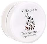 Greendoor Hyaluron Creme vegan 50ml Glastiegel, Anti Aging straffende Feuchtigkeitscreme, Hyaluroncreme, natürliche pflanzliche Hyaluronsäure, Tagescreme & Nachtcreme, Gesicht Hals Dekolleté, Natur