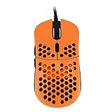 HK Gaming Mira M Ultraleichte, Mit Wabenmuster Versehene, Beidhändige, Kabelgebundene RGB Gaming-Maus - 6 Tasten - 12 000 CPI - 63 g (Mira-M, Kürbis)