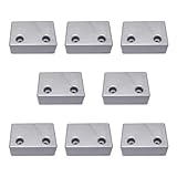 bum24 - 8er Set Kunststoff-Möbelgleiter Rechteckform 58 x 40 x 20 mm, grau