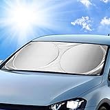 Orlegol Auto Sonnenschutz Frontscheibe, Sonnenblende Auto Frontscheibe, Sonnenschutz Windschutzscheibe, Auto Sonnenblende UV-Schutz, Universal Frontscheibenabdeckung für Kinder, Hunde, Babys -160x86cm