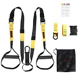 CCLIFE Schlingentrainer für Krafttraining Set mit Türanker Resistance Suspension Straps Einstellbar Fitnessgurte Zuhause Suspension Widerstandstrainer Trainingsgurte