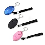 Schramm® 3 Stück Taschenalarm Panikalarm Selbstschutz 130db Schlüsselanhänger Taschenlampe Taschen Alarm Schlüssel Panik Selbstverteidigung 3er Pack