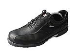 CrivitSports® Herren Ganzjahres Allround Golfschuhe - hochwertiges Napaleder - Spikes COOLMAX® (Schwarz, 42)
