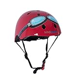 KIDDIMOTO Fahrrad Helm für Kinder - CE-Zertifizierung Fahrradhelm - Design Sport Helm für Skates, Roller, Scooter, laufrad (S (48-53cm), Rot)