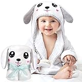 Kaome Baby Handtuch Kapuze Bio-Bambus Badetuch Kapuzenhandtuch Baby Großes weiches und super saugfähiges maschinenwaschbares Kleinkinder Badetücher mit niedlichen Ohren für Babybaden, 0-2 Jahre
